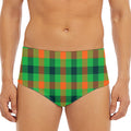 Saint Patrick's Day Buffalo Plaid Print Men's Triangle Swim Briefs