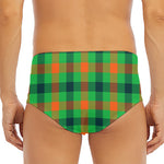 Saint Patrick's Day Buffalo Plaid Print Men's Triangle Swim Briefs