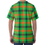 Saint Patrick's Day Buffalo Plaid Print Men's Velvet T-Shirt