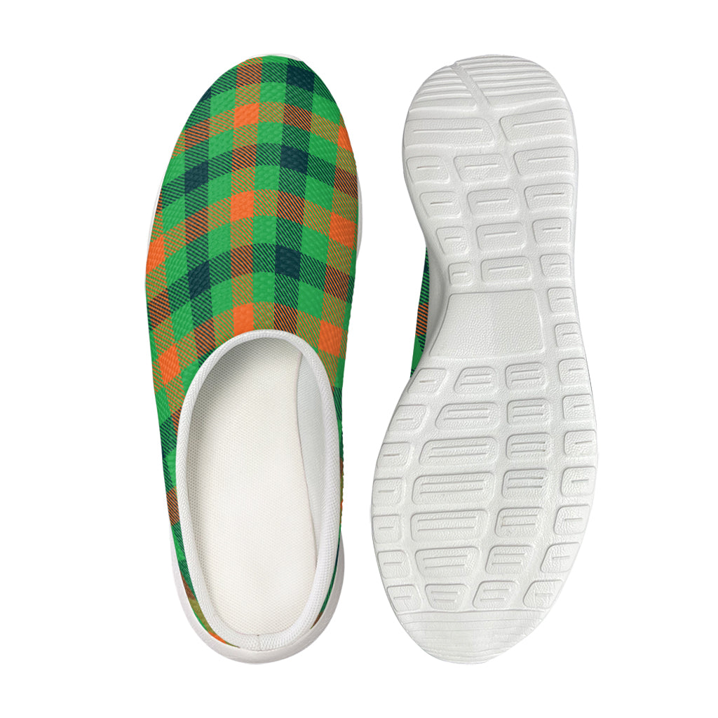 Saint Patrick's Day Buffalo Plaid Print Mesh Casual Shoes