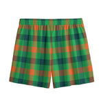 Saint Patrick's Day Buffalo Plaid Print Mesh Shorts