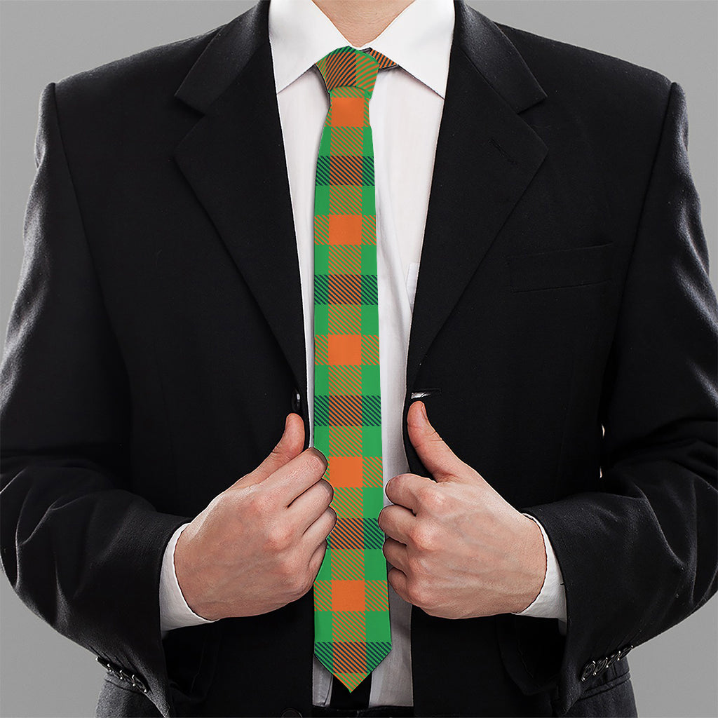 Saint Patrick's Day Buffalo Plaid Print Necktie