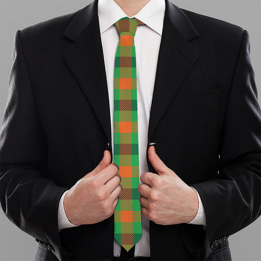 Saint Patrick's Day Buffalo Plaid Print Necktie