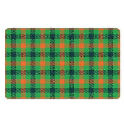 Saint Patrick's Day Buffalo Plaid Print Polyester Doormat