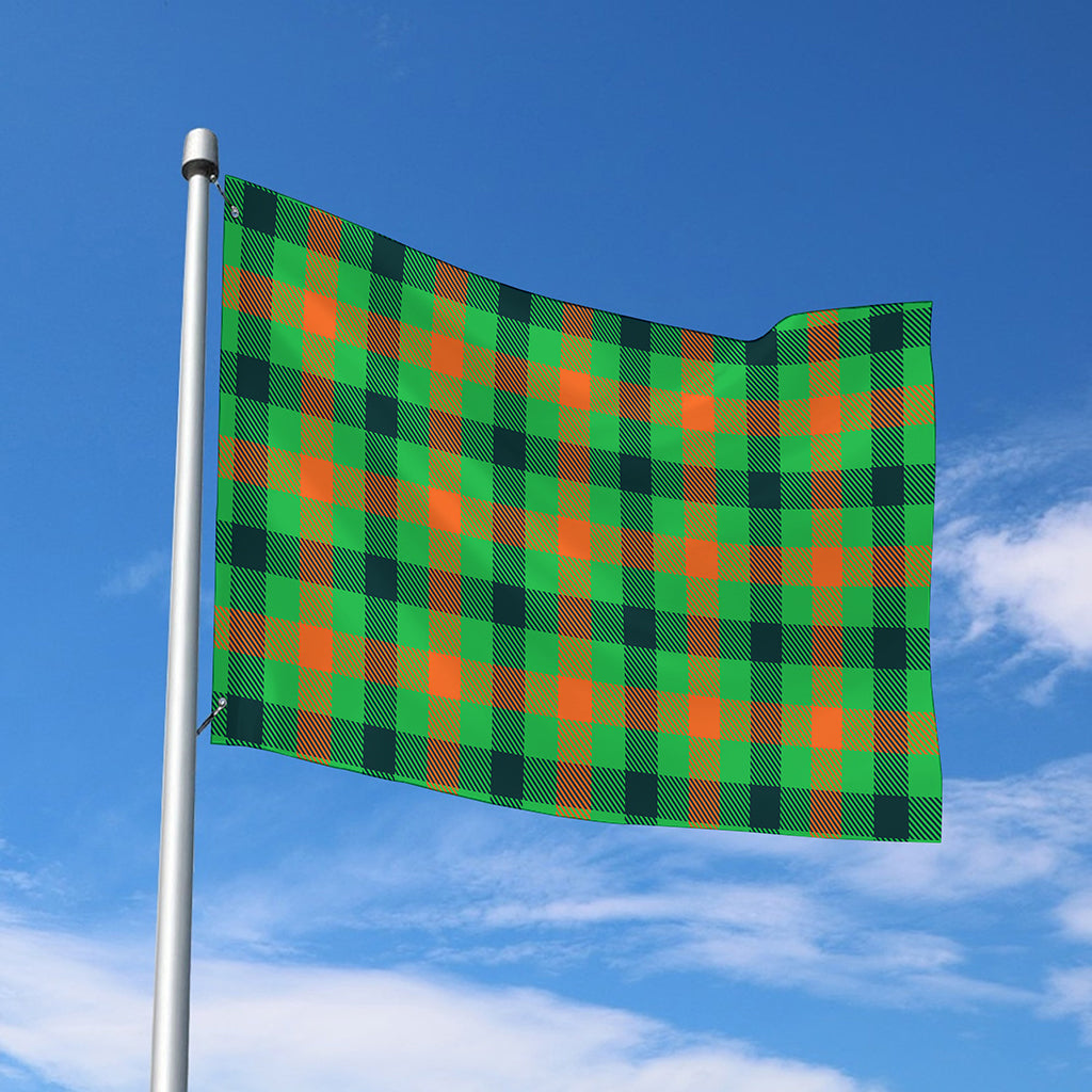 Saint Patrick's Day Buffalo Plaid Print Polyester Flag