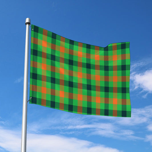 Saint Patrick's Day Buffalo Plaid Print Polyester Flag