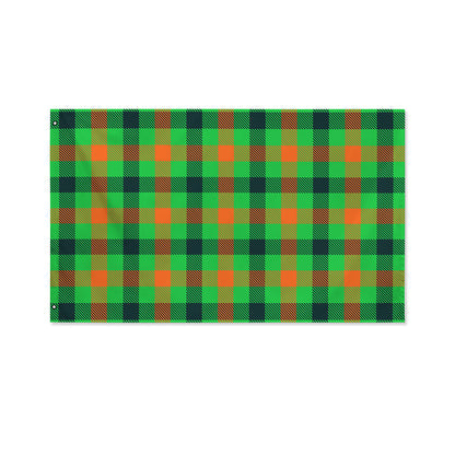 Saint Patrick's Day Buffalo Plaid Print Polyester Flag