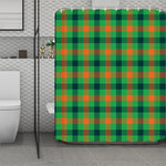 Saint Patrick's Day Buffalo Plaid Print Polyester Shower Curtain