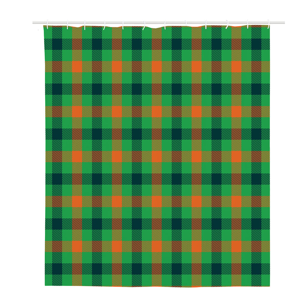 Saint Patrick's Day Buffalo Plaid Print Polyester Shower Curtain