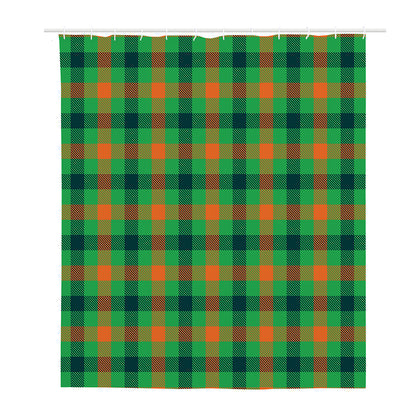 Saint Patrick's Day Buffalo Plaid Print Polyester Shower Curtain