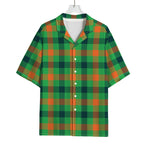 Saint Patrick's Day Buffalo Plaid Print Rayon Hawaiian Shirt