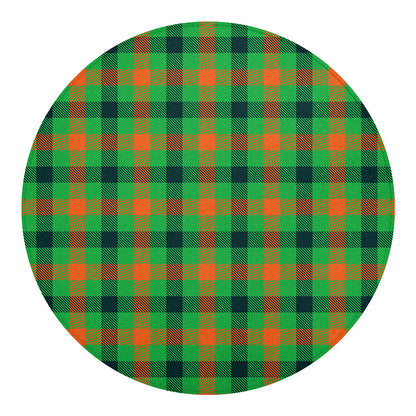 Saint Patrick's Day Buffalo Plaid Print Round Blanket