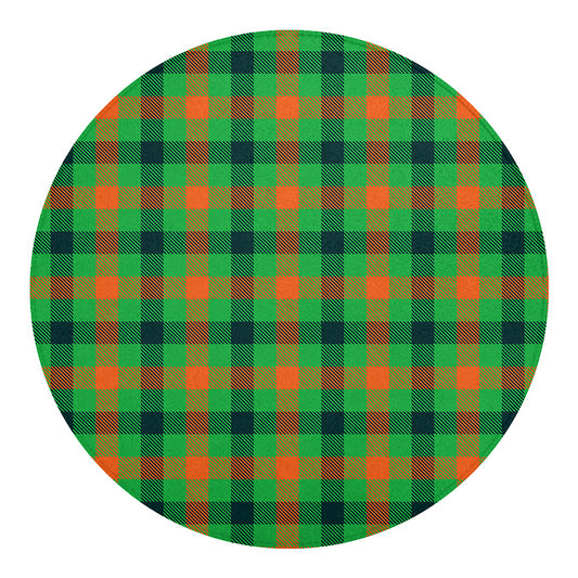 Saint Patrick's Day Buffalo Plaid Print Round Blanket