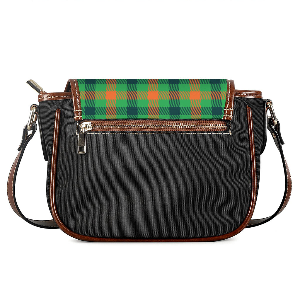 Saint Patrick's Day Buffalo Plaid Print Saddle Bag
