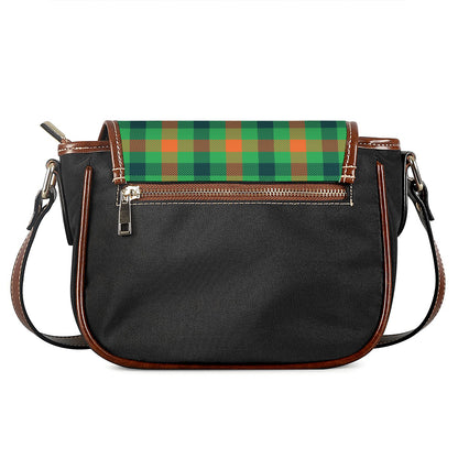 Saint Patrick's Day Buffalo Plaid Print Saddle Bag