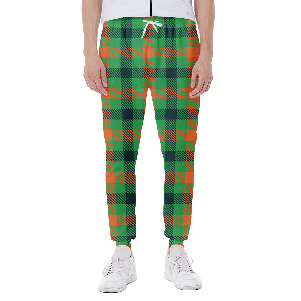Saint Patrick's Day Buffalo Plaid Print Scuba Joggers