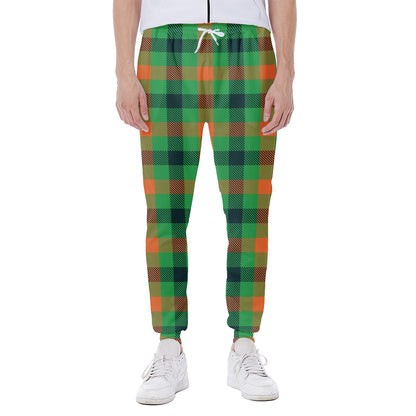 Saint Patrick's Day Buffalo Plaid Print Scuba Joggers
