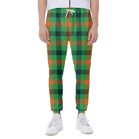 Saint Patrick's Day Buffalo Plaid Print Scuba Joggers