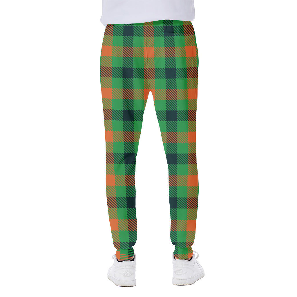 Saint Patrick's Day Buffalo Plaid Print Scuba Joggers