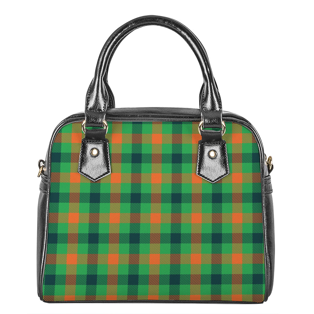 Saint Patrick's Day Buffalo Plaid Print Shoulder Handbag