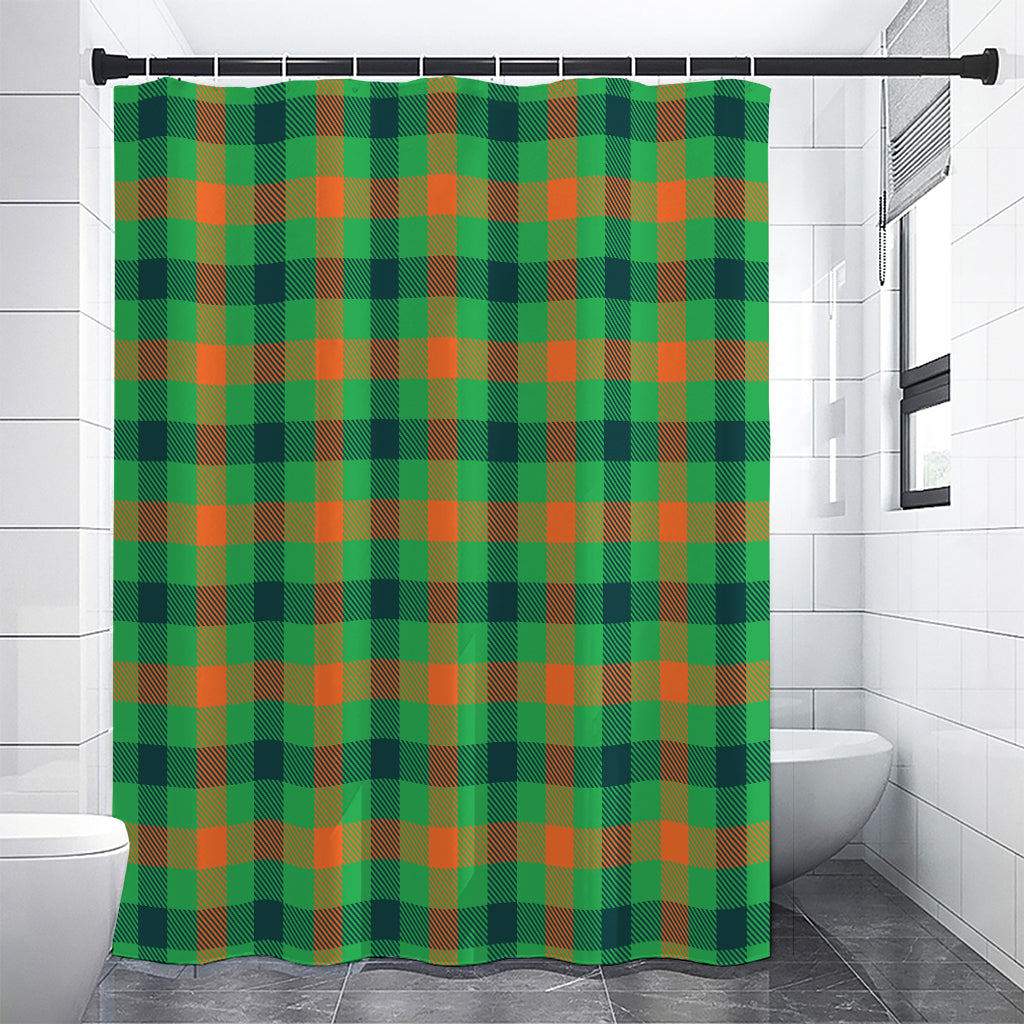 Saint Patrick's Day Buffalo Plaid Print Shower Curtain