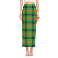 Saint Patrick's Day Buffalo Plaid Print Side Slit Maxi Skirt