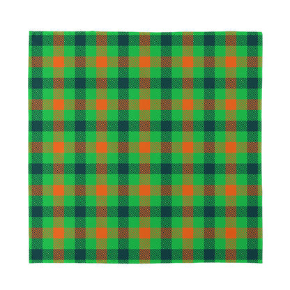 Saint Patrick's Day Buffalo Plaid Print Silk Bandana