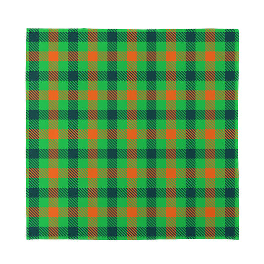 Saint Patrick's Day Buffalo Plaid Print Silk Bandana