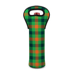 Saint Patrick's Day Buffalo Plaid Print Single Neoprene Wine Tote