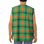 Saint Patrick's Day Buffalo Plaid Print Sleeveless Baseball Jersey