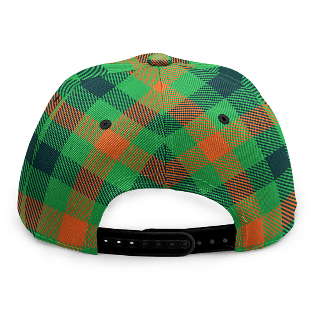 Saint Patrick's Day Buffalo Plaid Print Snapback Cap