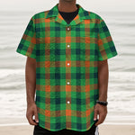 Saint Patrick's Day Buffalo Plaid Print Textured Short Sleeve Shirt