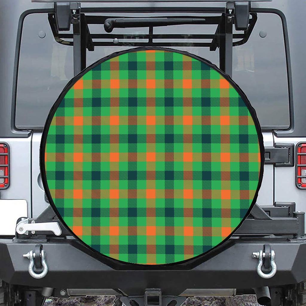 Saint Patrick's Day Buffalo Plaid Print Tire Cover