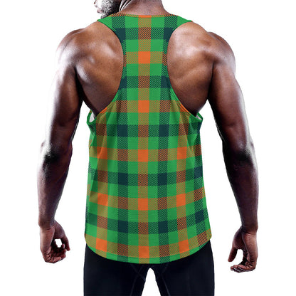 Saint Patrick's Day Buffalo Plaid Print Training Tank Top