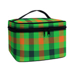 Saint Patrick's Day Buffalo Plaid Print Travel Makeup Bag