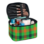 Saint Patrick's Day Buffalo Plaid Print Travel Makeup Bag