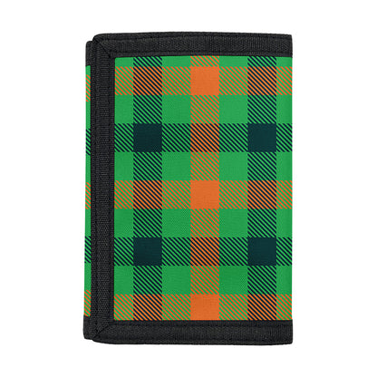 Saint Patrick's Day Buffalo Plaid Print Trifold Wallet