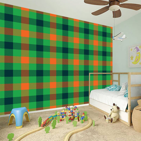 Saint Patrick's Day Buffalo Plaid Print Wall Sticker