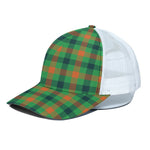 Saint Patrick's Day Buffalo Plaid Print White Mesh Trucker Cap