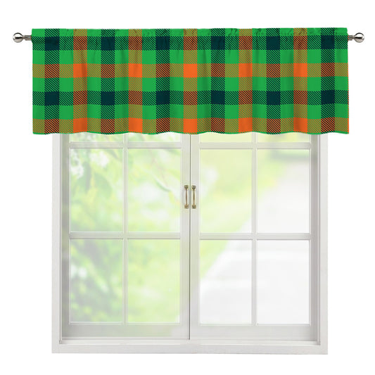 Saint Patrick's Day Buffalo Plaid Print Window Valance