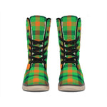 Saint Patrick's Day Buffalo Plaid Print Winter Boots