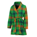 Saint Patrick's Day Buffalo Plaid Print Women's Bathrobe