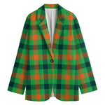 Saint Patrick's Day Buffalo Plaid Print Women's Blazer