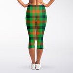 Saint Patrick's Day Buffalo Plaid Print Women's Capri Leggings