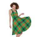 Saint Patrick's Day Buffalo Plaid Print Sleeveless Knee Length Dress