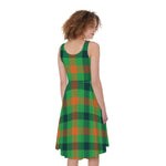 Saint Patrick's Day Buffalo Plaid Print Women's Sleeveless Dress