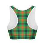 Saint Patrick's Day Buffalo Plaid Print Women's Sports Bra