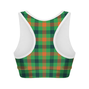 Saint Patrick's Day Buffalo Plaid Print Women's Sports Bra