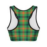 Saint Patrick's Day Buffalo Plaid Print Women's Sports Bra