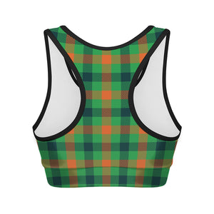 Saint Patrick's Day Buffalo Plaid Print Women's Sports Bra